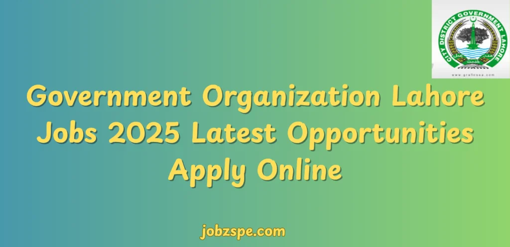 Government Organization Lahore Jobs 2025 Latest Opportunities Apply Online